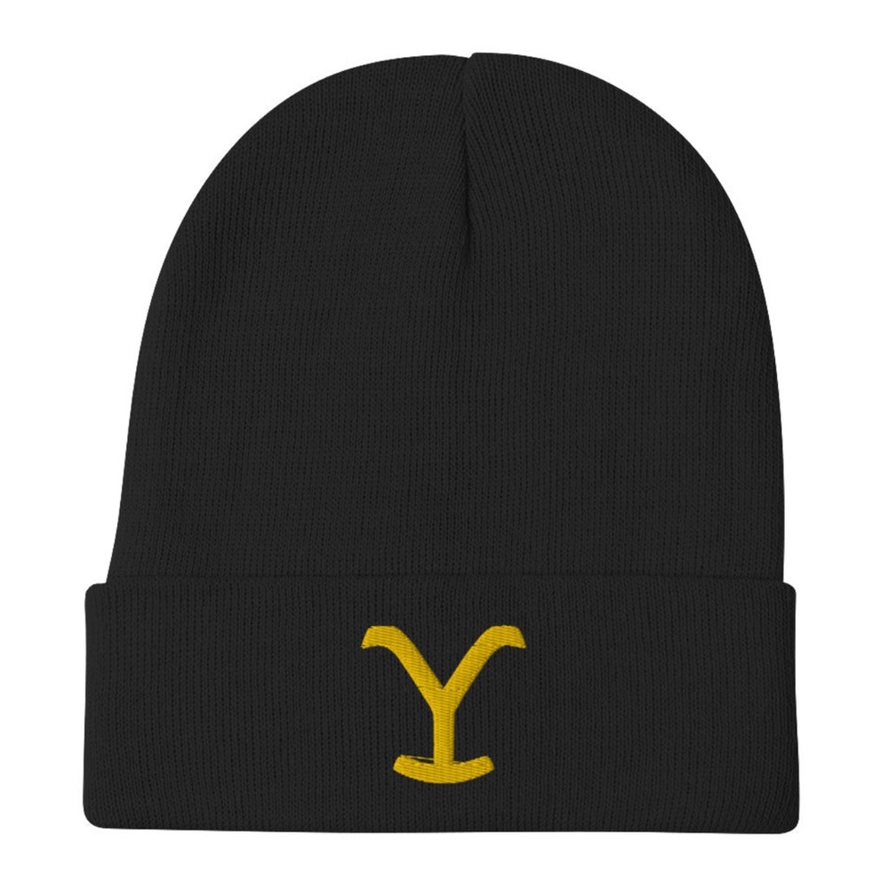 Yellowstone “Y” embroidered black beanie (W)